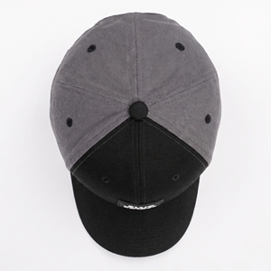 Gorra de Béisbol Personalizada de Seis Paneles con Visera Curva en Negro y Gris, con Parche de Goma y Cierre de Hebilla Metálica Ajustable, OEM ODM - Product Image 6