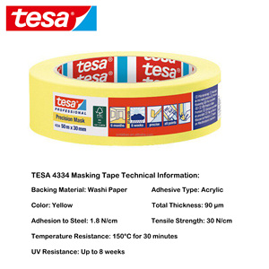 Nastro Adesivo di Precisione T ESA 4334, Nastro Giallo per Mascheratura Automobilistica, Nastro per Verniciatura Resistente alle Alte Temperature - Product Image 2