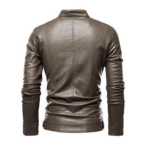 Chaqueta de piel de vaca auténtica para hombre, informal, de talla grande, con cuello levantado, tela de lona ecológica, diseño de moda de invierno, Pakistán bajo - Product Image 2