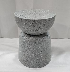 Minimalist Pink Coffee <b>Table</b> With a <b>Rounded</b> Shape and a Textured Speckled Design Built With Durable Metal for a Modern Aesthetic - Product Image 3