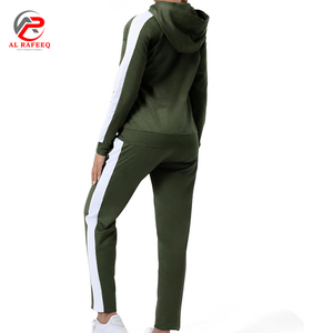 ชุดออกกำลังกายสำหรับผู้หญิงชุดวอร์มแขนยาวสีเขียวมะกอกตัด - Product Image 2
