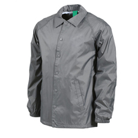 Veste classique pour homme Coach en toile enduite personnalisée, col montant, manches longues, respirante, coupe-vent, à capuche, poches avant, écologique