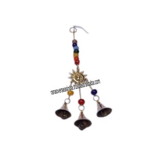 กระดิ่งลมทองเหลืองขัดเงาทำมือสุดหรู พร้อมลูกปัดจักระและกระดิ่ง สำหรับตกแต่งภายในและภายนอก ในราคาที่ดี - Product Image 3