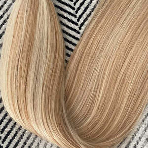 Extensions de cheveux Genius Weft, mélange blond platine bronze 27/60, cheveux humains brésiliens Remy 12A, ondulation profonde - Product Image 6