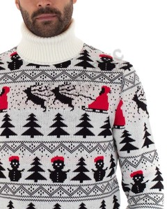 Pull à manches longues avec broderie imprimée personnalisée Vêtements d'hiver vierges décontractés Chandails pour hommes Prix de gros Chandail pour hommes en laine respirante - Product Image 6