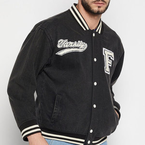 Bulk Quantity Outdoor Wear Best Sale Men's Varsity Jacket Stand Front 100% <b>Wool</b> Breathable Windproof Customizable High Quality - Product Image 2