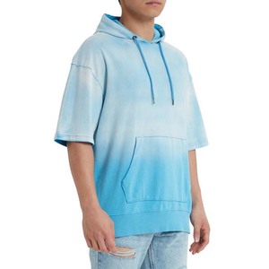 OEM Men's <b>Hoodies</b> Shirts High Quality 100% Cotton <b>Short</b> <b>Sleeve</b> Custom Printed Tie Dye Pullover With Pocket Men's <b>Hoodies</b> Basics - Product Image 4