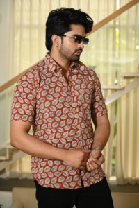 Camisa Étnica de Verano para Hombre, 100% Algodón, Manga Larga, Transpirable, Ecológica, Estampada a Mano, Personalizable ODM - Product Image 4