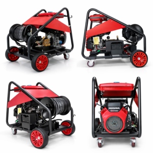 Hidrolimpiadora <span class=keywords><strong>de</strong></span> Gasolina <span class=keywords><strong>de</strong></span> 27HP, 50L/Min, Alto Flujo, 150Bar, 2900psi <span class=keywords><strong>para</strong></span> <span class=keywords><strong>Limpieza</strong></span> <span class=keywords><strong>de</strong></span> Tuberías Municipales <span class=keywords><strong>de</strong></span> 600mm, Bomba Triplex Profesional - Product Image 2