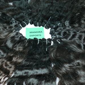 Vente en gros 100% Extensions de cheveux de temple vierges indiens bouclés noirs naturels non transformés Extensions de cheveux humains de style vague profonde lâche - Product Image 3
