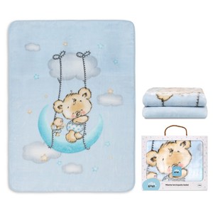 RASCHEL MOD. Couverture en peluche OSITO NUBE bleue, design de personnage, technique non-tissée - Product Image 1