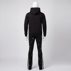 Conjunto Deportivo Casual de Forro Polar para Hombre, Invierno 2026, 2 Piezas, Sudadera con Capucha, Pantalones Jogger, Pantalones Deportivos Acampanados, Impresión de Logotipo Personalizado, 100% - Product Image 3