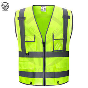 Chaleco reflectante de seguridad de alta visibilidad a precio barato, chaleco reflectante amarillo fluorescente para unisex. - Product Image 2