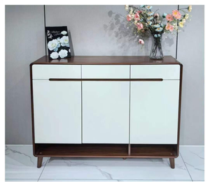 Meuble de rangement autoportant moderne en plastique gris avec design ventilateur pour salon et mobilier de maison - Product Image 1