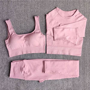 Conjunto de Yoga con patrón sólido Reversible para mujer, mallas de compresión elásticas de talla grande, transpirables para uso en exteriores - Product Image 5
