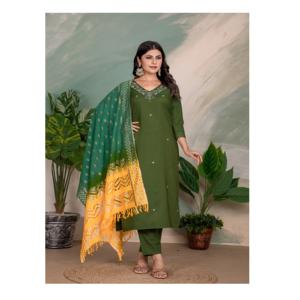 เครื่องแต่งกายลำลองสำหรับผู้หญิงผ้าปักลายวิสคอสจากปากีสถานดีไซน์เนอร์สไตล์อินเดีย - Product Image 1