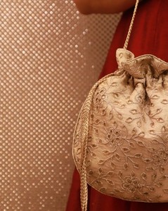 Bolso Potli para Fiesta Nupcial, Bolso Tradicional Indio Bordado a Mano para Mujer, Moda al por Mayor - Product Image 2