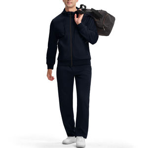 2025 hombres de algodón personalizado Logo Fitness Jogging chándal Streetwear Zip chándal con sudaderas con capucha invierno Casual chándal para hombre - Product Image 6