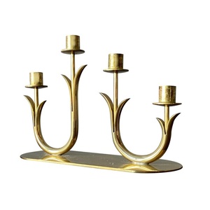 Boda otras fiestas decoración cuatro brazos vela palo soporte chapado en oro acabado candelabro soporte de vela - Product Image 3