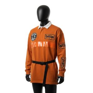 Jersey de Rugby Premium GSM de Punto Grueso para Hombre, Color Marrón, Manga Larga, Diseño de Paneles, Logotipo con Parche Termoadhesivo, Personalizado para Camisetas de Polo - Product Image 4