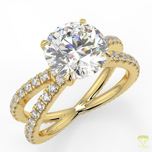 Elegante anillo de giro infinito con una brillante piedra central redonda de laboratorio brillante perfecta para compromisos - Product Image 2