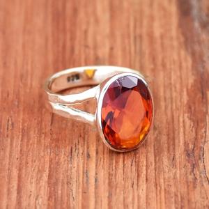 แหวนโกเมนสีแดงแหวนแยกเงินสเตอร์ลิงของขวัญสำหรับเธอ - Product Image 4