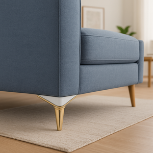 15cm White Plastic Modern Triangle <b>Sofa</b> <b>Legs</b> with Gold Cap and Chrome Strips <b>for</b> Living Room Easy Installation - Product Image 2