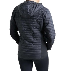 Veste hybride de qualité pour femme, streetwear d'hiver, fermeture éclair, coupe ajustée, légère, rembourrée, col montant, coupe-vent - Product Image 2