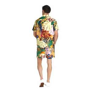 เสื้อชายหาดและกางเกงขาสั้นของผู้ชายชุดกีฬาชายหาดพิมพ์ลายเสื้อลำลองทรงพอดีตัวปกติเสื้อเชิ้ตสีที่กำหนดเอง - Product Image 2