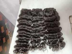 Extensiones de cabello virgen indio personalizadas de Grado Superior doble trama cuerpo onda de agua Fumi Curl cabello crudo solo donante - Product Image 6