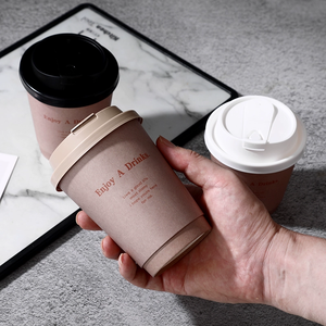 With Black Lids hot Take <strong>Cups</strong> Biodegradable Double Away 12oz Manufacturer Disposable for Takeaway Personalized Coffee <strong>Paper</strong> <strong>cup</strong> - Product Image 2