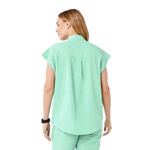 Combinaison médicale à col en V d'infirmière à prix d'usine avec logo personnalisé et uniforme à manches courtes en tissu pour cliniques et hôpitaux - Product Image 6