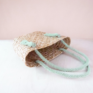 Look impressionnant sac jonc de mer mélange coton corde poignée pas cher prix produits chauds pour sac de plage d'été - Product Image 4