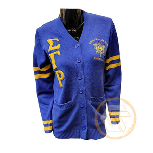 Vêtement grec de haute qualité pour femmes, personnalisé, Sigma Gamma Rho, acrylique brodé sur le devant, hiver, décontracté, col en V, respirant - Product Image 1