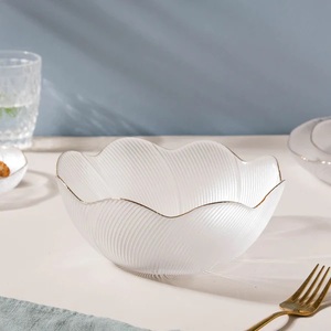 Bol de service en verre lavable au design moderne et luxueux, décoratif pour la table, pour la maison, la cuisine, les hôtels, les restaurants, les fêtes, marque TQC - Product Image 1