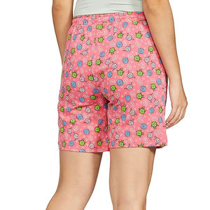 Pantalones cortos de Yoga de verano transpirables para mujer, cintura elástica, ajuste holgado, tela suave con decoración de logotipo personalizado para ejercicio, uso diario - Product Image 2