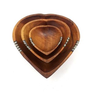 Tazón de Madera en Forma de Corazón para Regalo de San Valentín, Madera Natural de Acacia y Mango - Product Image 4