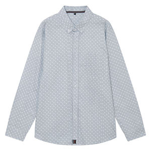 Camisa de Senderismo Transpirable Personalizada para Hombre, Camisas Casuales de Poliéster y Elastano Azul de Secado Rápido para Hombre - Product Image 1