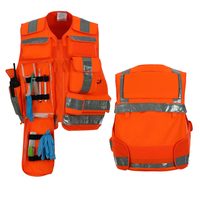 Gilet de sécurité haute visibilité en polyester fluorescent antistatique certifié CE, imperméable, coupe-vent et thermique, vêtement de travail réfléchissant à marque privée