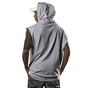 Débardeur à capuche décontracté pour hommes personnalisé 100% coton respirant séchage rapide Gym Fitness Pullover Sweatshirt - Product Image 5