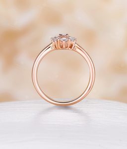 Anillo de Compromiso Delicado con Diamante Cultivado en Laboratorio de Múltiples Formas, Oro Sólido de 14K, Joyería Fina para Regalo de Aniversario o Fiesta para Parejas - Product Image 5