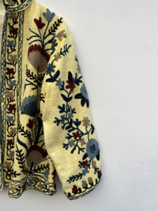 Handmade Floral Suzani Embroidery Quilted Cotton <b>Jacket</b> for Women Breathable Woven <b>Short</b> Beach or Winter Wear Dress - Product Image 5