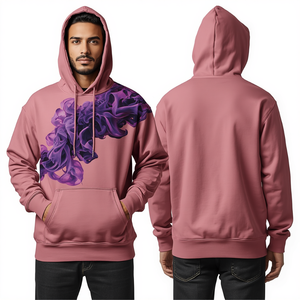 Custom Heavyweight Fashion Hoodie Premium Artistic Print Cotton Pullover Private Label Manufacturer - Product Image 2