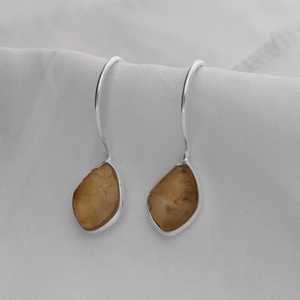 925 Sterling Silver Handmade Designer Dangle Drop <b>Earrings</b> Natural Raw <b>Aquamarine</b> Gemstone Customized for Women's Wedding Gift - Product Image 4