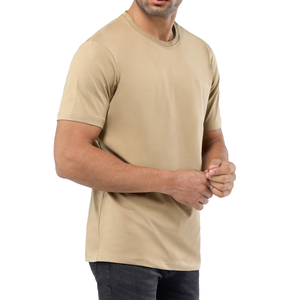 Nueva llegada camisetas lisas personalizadas para hombres cuello redondo y ajuste de gran tamaño 100% algodón/poliéster Camiseta de manga corta para hombres - Product Image 4