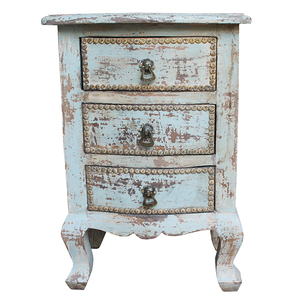 Multicolored Rustic Distressed Look <b>Bedside</b> India - Product Image 4