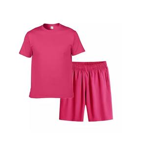 Ensemble d'été en tissu 100% coton pour hommes, T-shirts et shorts personnalisés, ensembles courts décontractés - Product Image 4