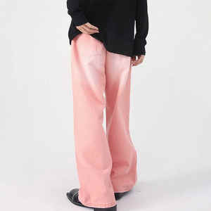 Pantalons en denim pour hommes, coupe droite, 100% coton, coupe ample, respirant, style vintage hip-hop, style streetwear, logo à la taille, décontracté, vente en gros - Product Image 3