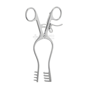 NORFOLK NORWICH Retractor de palanca de gancho de acero inoxidable curvo de 8,12 \ ", autorretención, 5x4 puntas afiladas, no estériles - Product Image 2