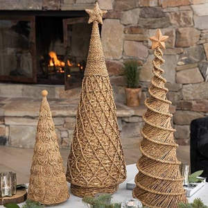 Árbol de Navidad de algas marinas naturales, Mimbre tejido a mano con estrella para decoración del hogar, vacaciones de Vietnam, nuevo producto - Product Image 5